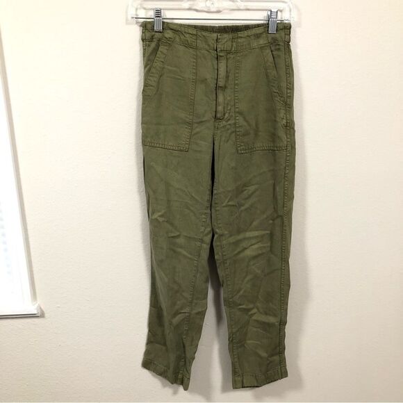 J Crew Women’s Green Flowy Pants size 0 - Picture 2 of 8